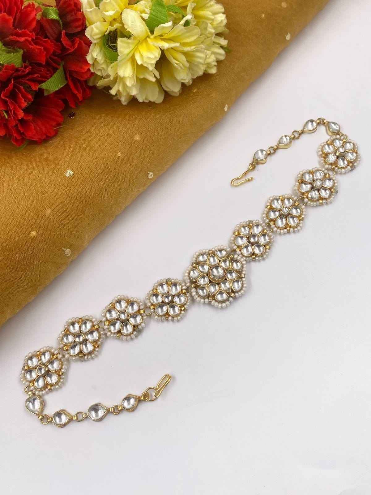 Traditional Simple Jadau Kundan Sheeshphool Matha Patti For Weddings By Gehna Shop