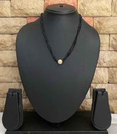 Trendy Beaded Mangalsutra In Black Spinal Beads With AD ball By Gehna Shop