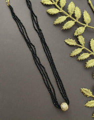 Trendy Beaded Mangalsutra In Black Spinal Beads With AD ball By Gehna Shop Mangalsutras