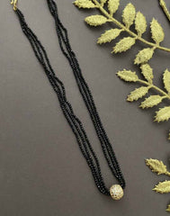 Trendy Beaded Mangalsutra In Black Spinal Beads With AD ball By Gehna Shop