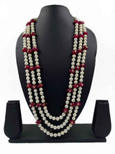 Triple Layered Long Pearls Necklace Sherwani Mala For Men By Gehna Shop