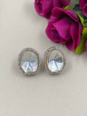 Two Tone Polish Victorian Uncut Polki Studs For Women By Gehna Shop