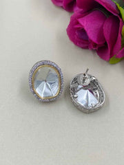 Two Tone Polish Victorian Uncut Polki Studs For Women By Gehna Shop