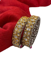 Victorian Two Tone Polish Polki Kundan Bangles By Gehna Shop Bangles