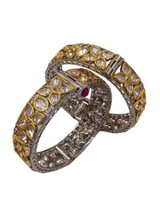 Victorian Two Tone Polish Polki Kundan Bangles By Gehna Shop Bangles