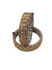 Victorian Two Tone Polish Polki Kundan Bangles By Gehna Shop Bangles