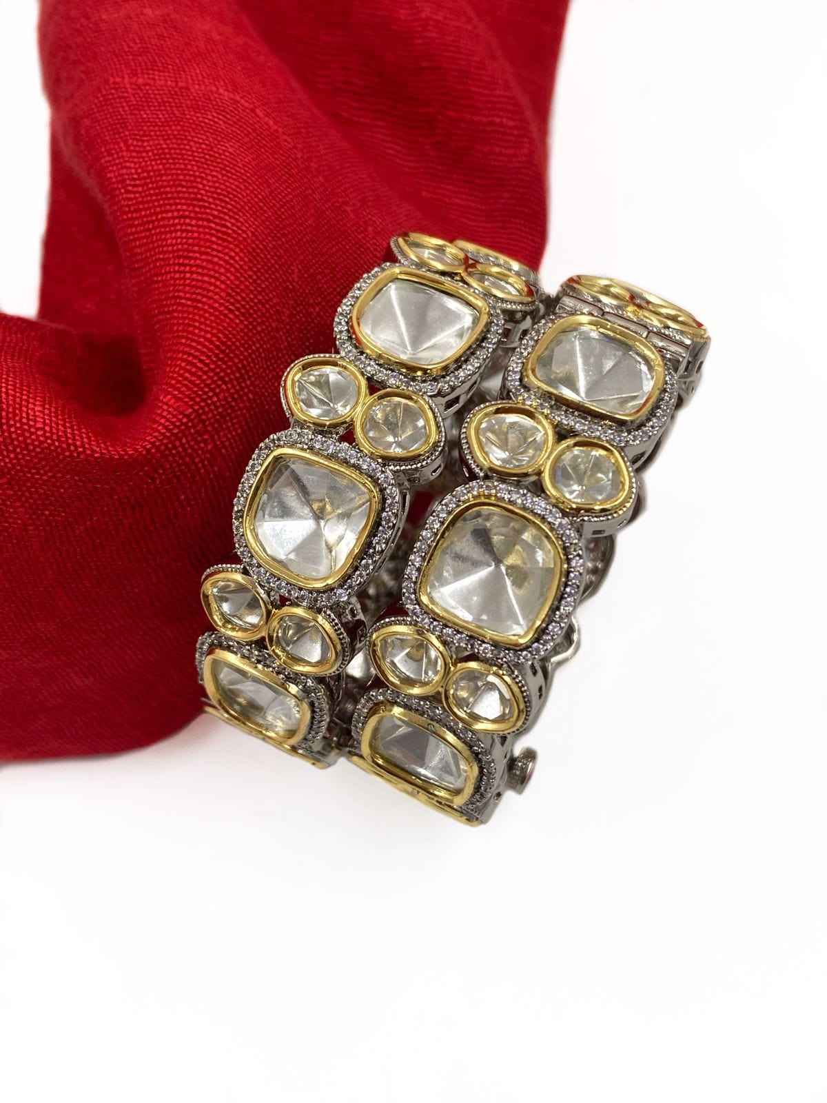 Victorian Uncut Polki Kundan Bangles For Weddings And Parties By Gehna Shop