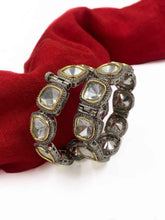 Victorian Uncut Two Tone Polish Polki Kundan Bangles For Weddings And Parties By Gehna Shop Bangles