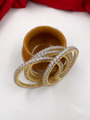 Zircon American Diamond Bangles By Gehna Shop (Set Of 4) Bangles