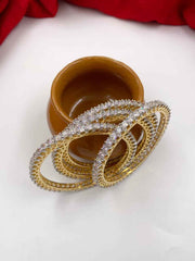 Zircon American Diamond Bangles By Gehna Shop (Set Of 4)