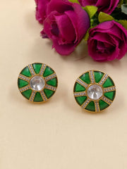 Designer Polki Stud Earrings For Weddings And Parties