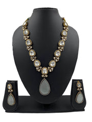 Shiba Uncut Polki Victorian Necklace Set For Parties