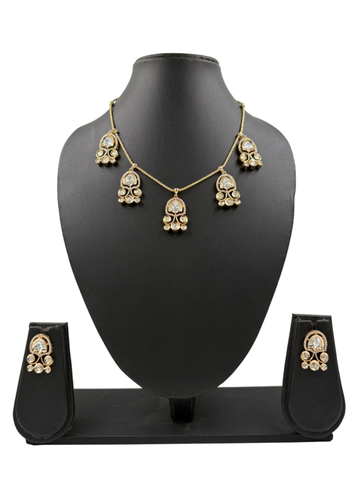 Minimal Jewellery Chain Necklace Set With Polki Drops | Perfect Indian & Western Wear Jewellery