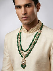 Maharaja Look Indian Grooms Sherwani Jewellery | Layered Kundan Necklace For Grooms | Dulha Necklace