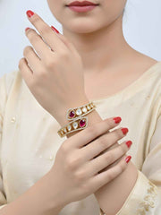 Designer Next To Real Kundan Bracelet For Women - Wedding & Party Wear Bracelet