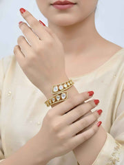 Designer Next To Real Kundan Bracelet For Women - Wedding & Party Wear Bracelet