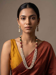 Handmade Freshwater Pearls Multicolor Beaded Jewellery Set | Gemstone Jewellery