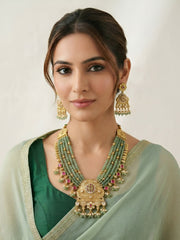 Gold Plated Antique Beaded Necklace Set | Traditional Jewelry For Women 
