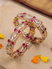 Elegant Gold Plated Openable Kundan Kada Bangles For Women  | Ethnic And Traditional Bangles