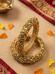 Traditional Gold Plated Unique Golden Nakshi Bangles For Women | Antique Bangles