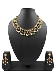 Designer Victorian Finish Kundan Polki Jewellery Set - Wedding & Party Wear Jewellery