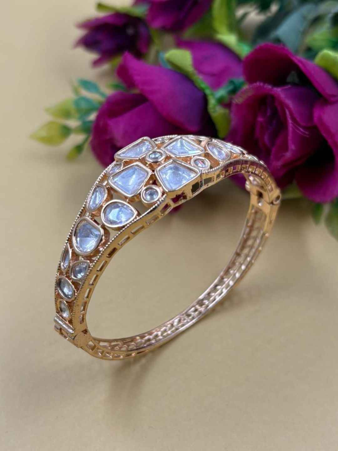 Elegant Kundan Bracelet For Women - Perfect Festive And Party Wear Bracelet