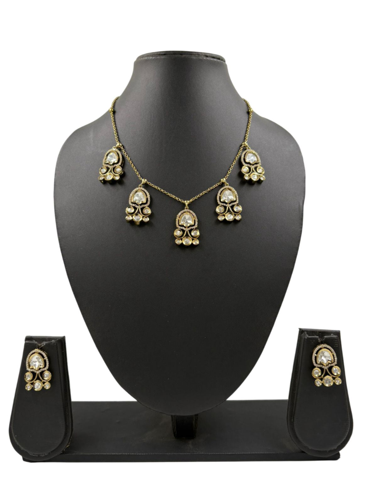 Minimal Jewellery Chain Necklace Set With Polki Drops | Perfect Indian & Western Wear Jewellery