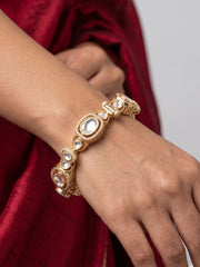 Rukmani Rose Gold Finish Kundan Polki Bangles For Women - Ethnic And Traditional Wear