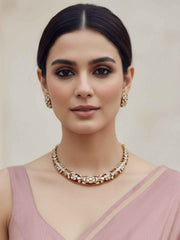 Traditional Rajasthani Meenakari Hasli Necklace Set For Women - Ethnic Jewellery Set