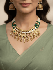 Gold Plated Beaded Heritage Jewellery Set For Women - Wedding & Fesitive Jewellery Set