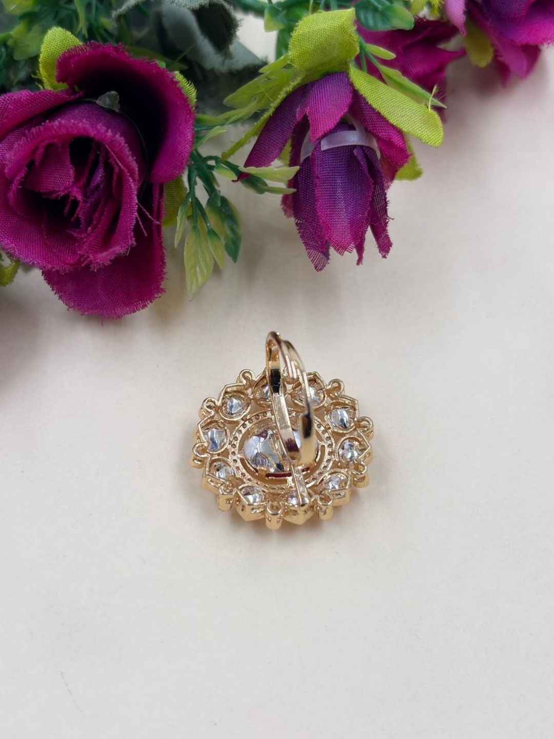 Elegant Polki Kundan Statement Adjustable Ring for Women | Ethnic Kundan Rings | Weddings & Festive Wear