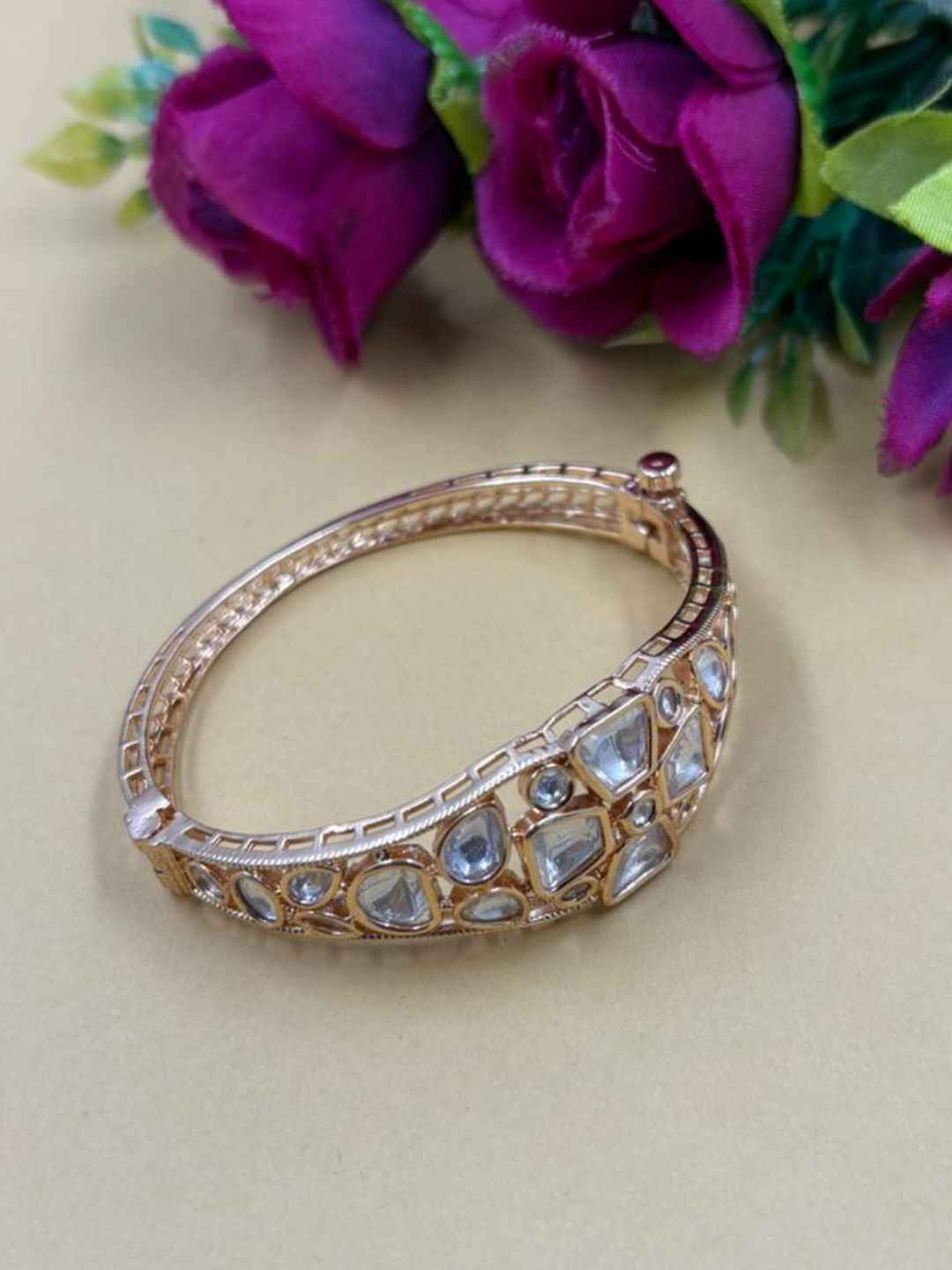 Elegant Kundan Bracelet For Women - Perfect Festive And Party Wear Bracelet
