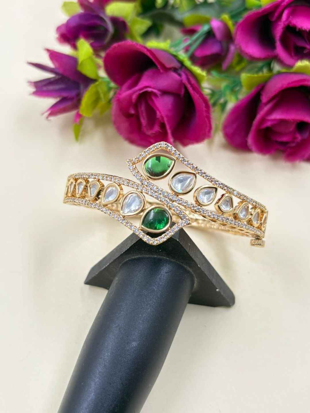 Designer Next To Real Kundan Bracelet For Women - Wedding & Party Wear Bracelet