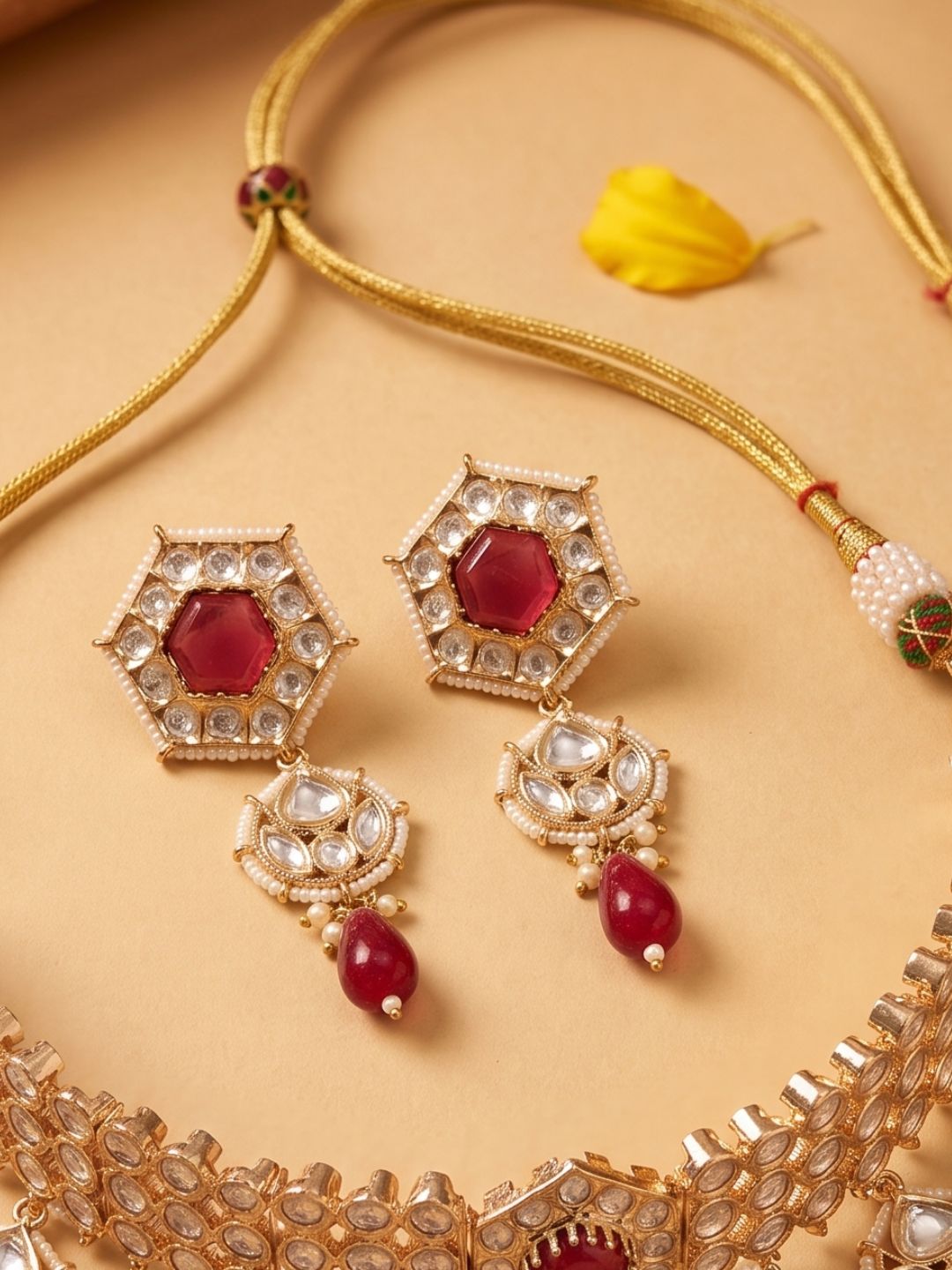 Modern Look Polki Kundan Choker Necklace Set For Engagements And Weddings