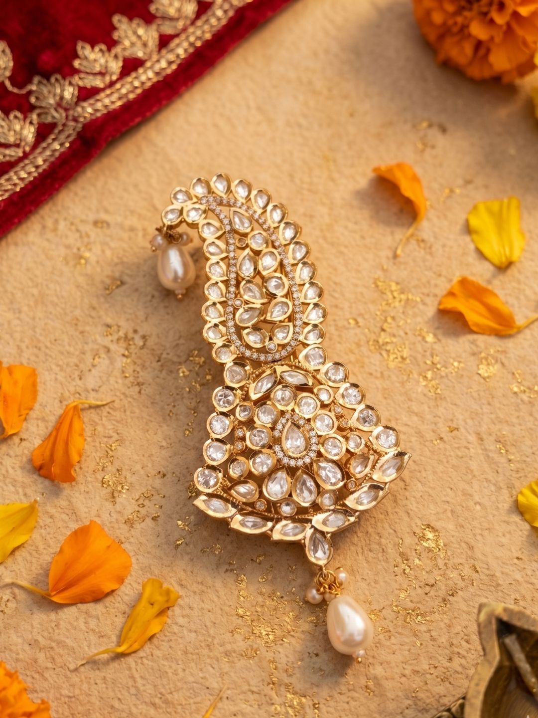 Handcrafted Kundan Polki Kalangi for Groom | Elegant Wedding Safa Ornament
