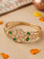 Gold Plated Ethnic Openable Kundan Kada Bracelet | Wedding And Festive Jewellery
