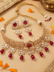 Modern Look Polki Kundan Choker Necklace Set For Engagements And Weddings
