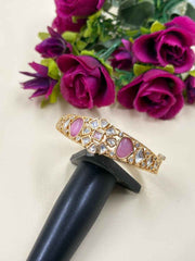 Elegant baby pink Kundan Polki Bracelet For Women - Festive & Wedding Wear Bracelet