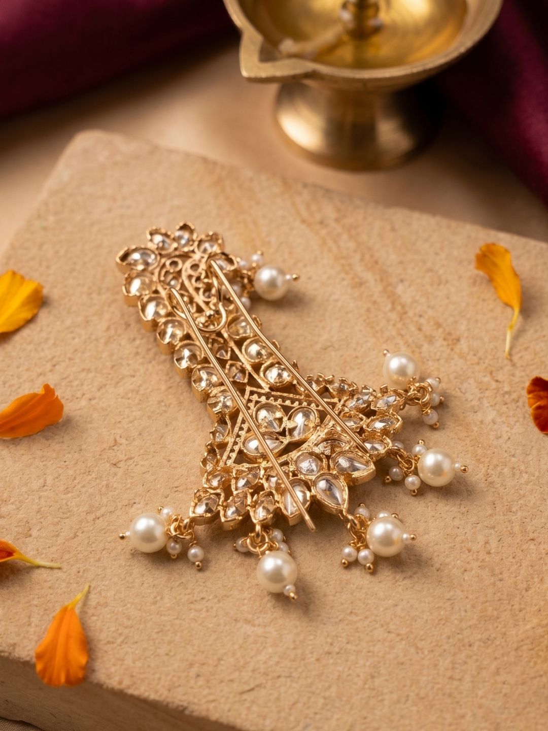 Traditional Polki Kundan Safa Kalangi For Groom | Turban Brooch For Men
