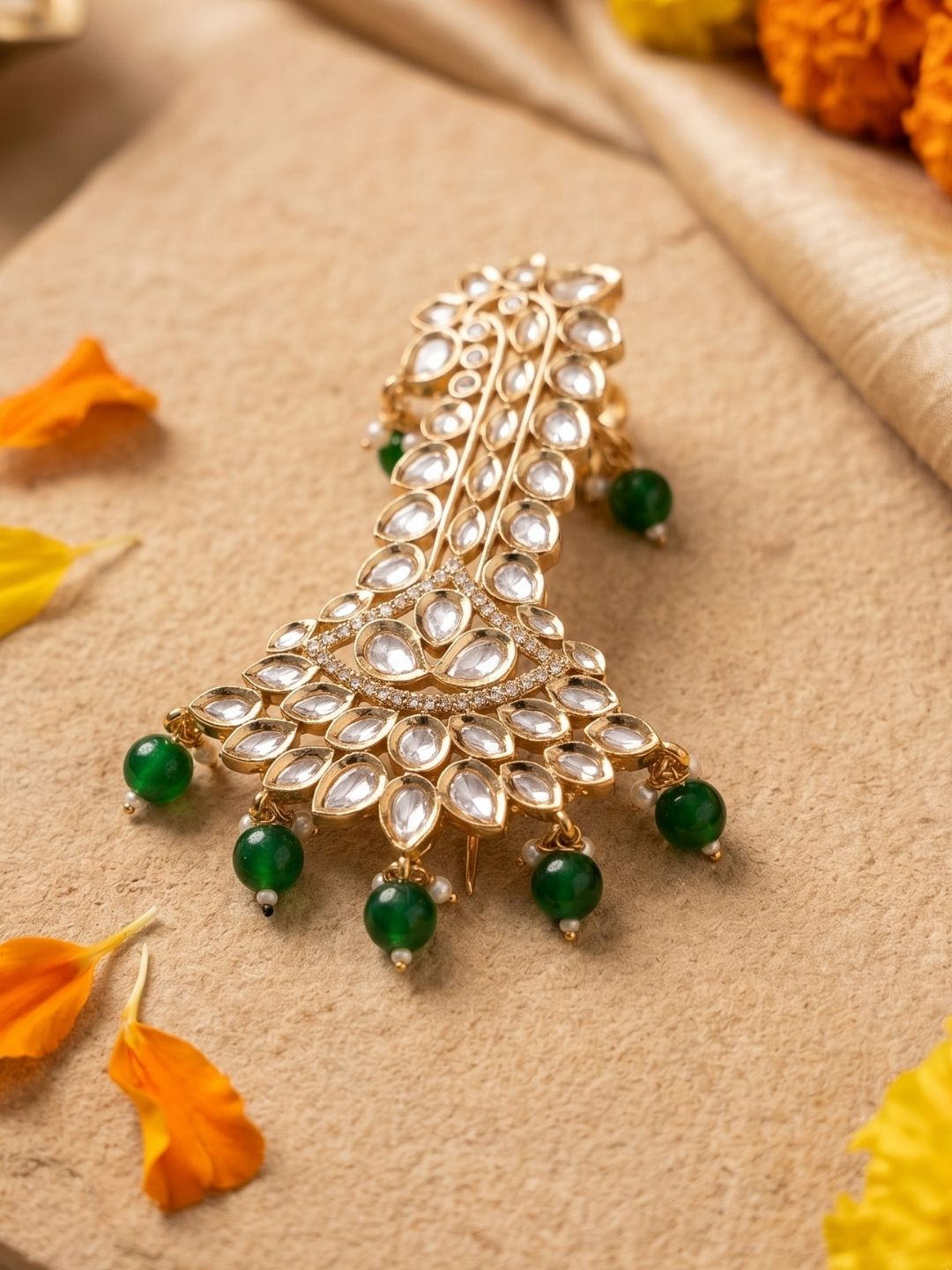 Traditional Polki Kundan Safa Kalangi For Groom | Turban Brooch For Men