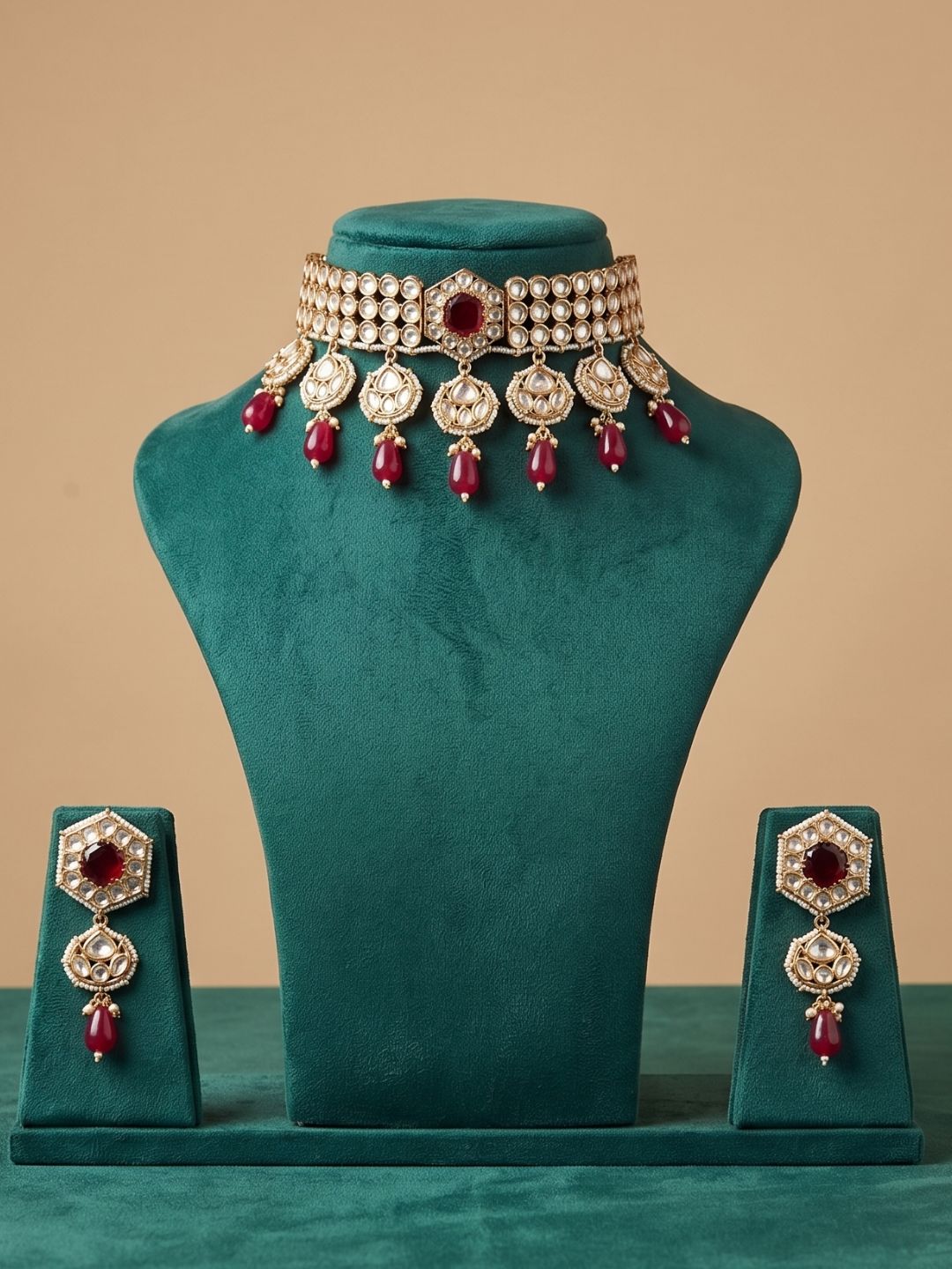 Modern Look Polki Kundan Choker Necklace Set For Engagements And Weddings