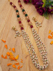Handmade Freshwater Pearls Multicolor Beaded Jewellery Set | Gemstone Jewellery