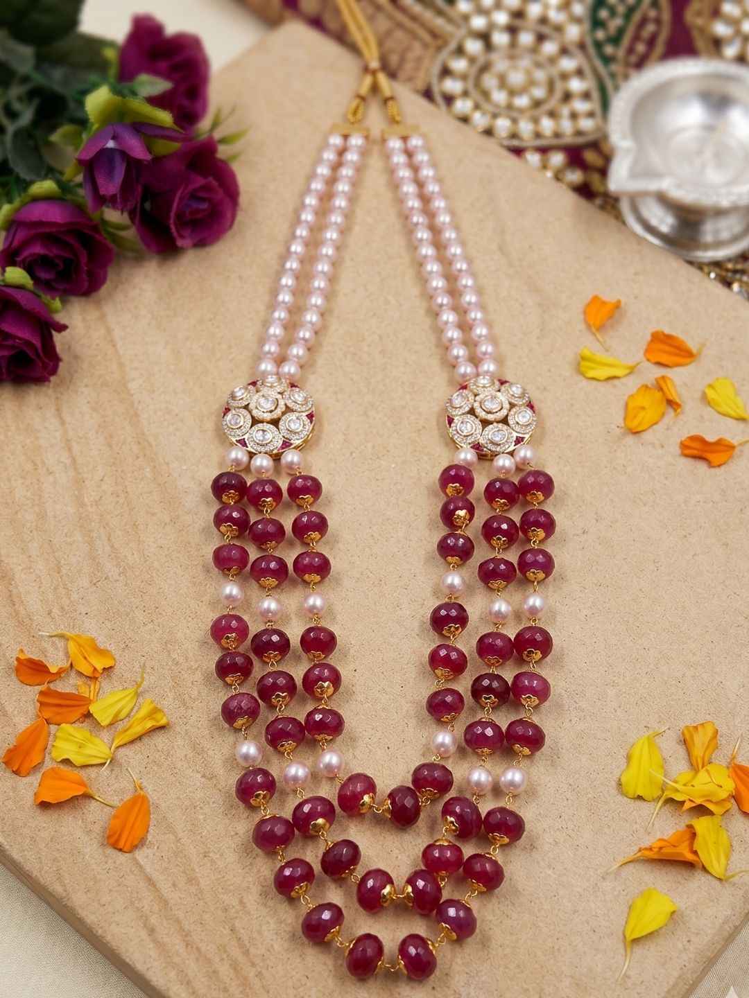 Designer Layered Beaded Dulha Sherwani Mala For Grooms | Grooms Jewellery For Sherwani