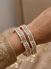 Elegant Gold Plated Polki Kundan Bangles For Women - Wedding & Festive Wear Bangles