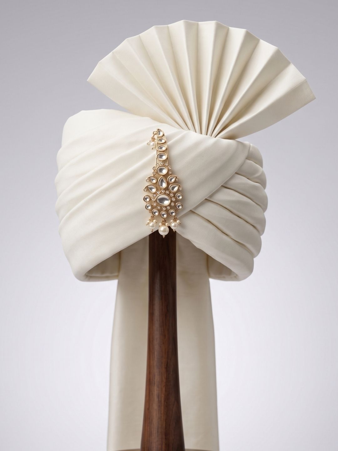Gold Plated Floral Design Kundan Polki Safa Kalangi For Grooms | Turban Brooch for dulha 
