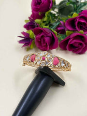 Elegant red Kundan Polki Bracelet For Women - Festive & Wedding Wear Bracelet