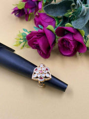 Gold Plated Meenakari And Kundan Adjustable Ring For Ladies - Festive And Party Wear