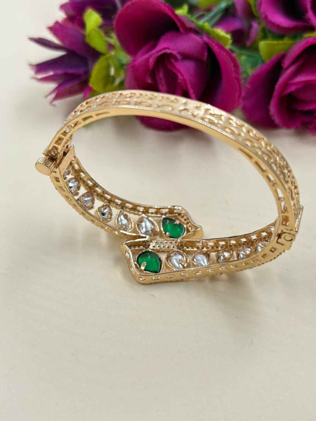 Designer Next To Real Kundan Bracelet For Women - Wedding & Party Wear Bracelet