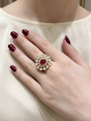 Elegant Adjustable Uncut Polki Kundan Ring For Women | Ethnic And Traditional Ring