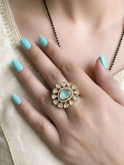Elegant Adjustable Uncut Polki Kundan Ring For Women | Ethnic And Traditional Ring